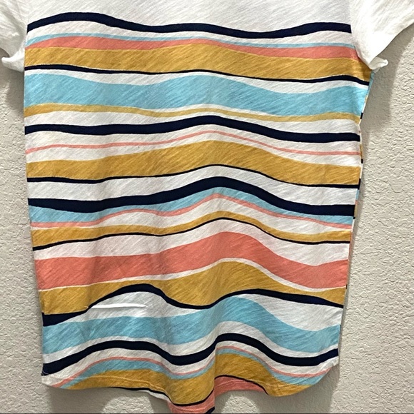 NWT Loft Outlet Wavy Striped Tissue Cotton Tee- Medium - Picture 11 of 12